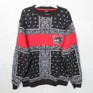 Screenshot Mens 2XL Bandana Print Crewneck Sweatshirt Red Accent Bear Graphic